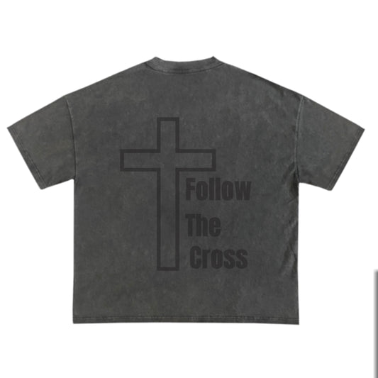 Follow the cross vintage T-shirt (grey)